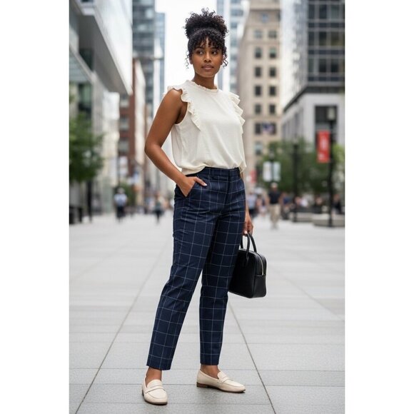 H&M Pants - H&M Women's Navy Blue Slim Fit Coupe Pants